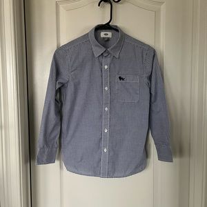 Boy’s Medium Old Navy Button Down Dress Shirt - Blue/White